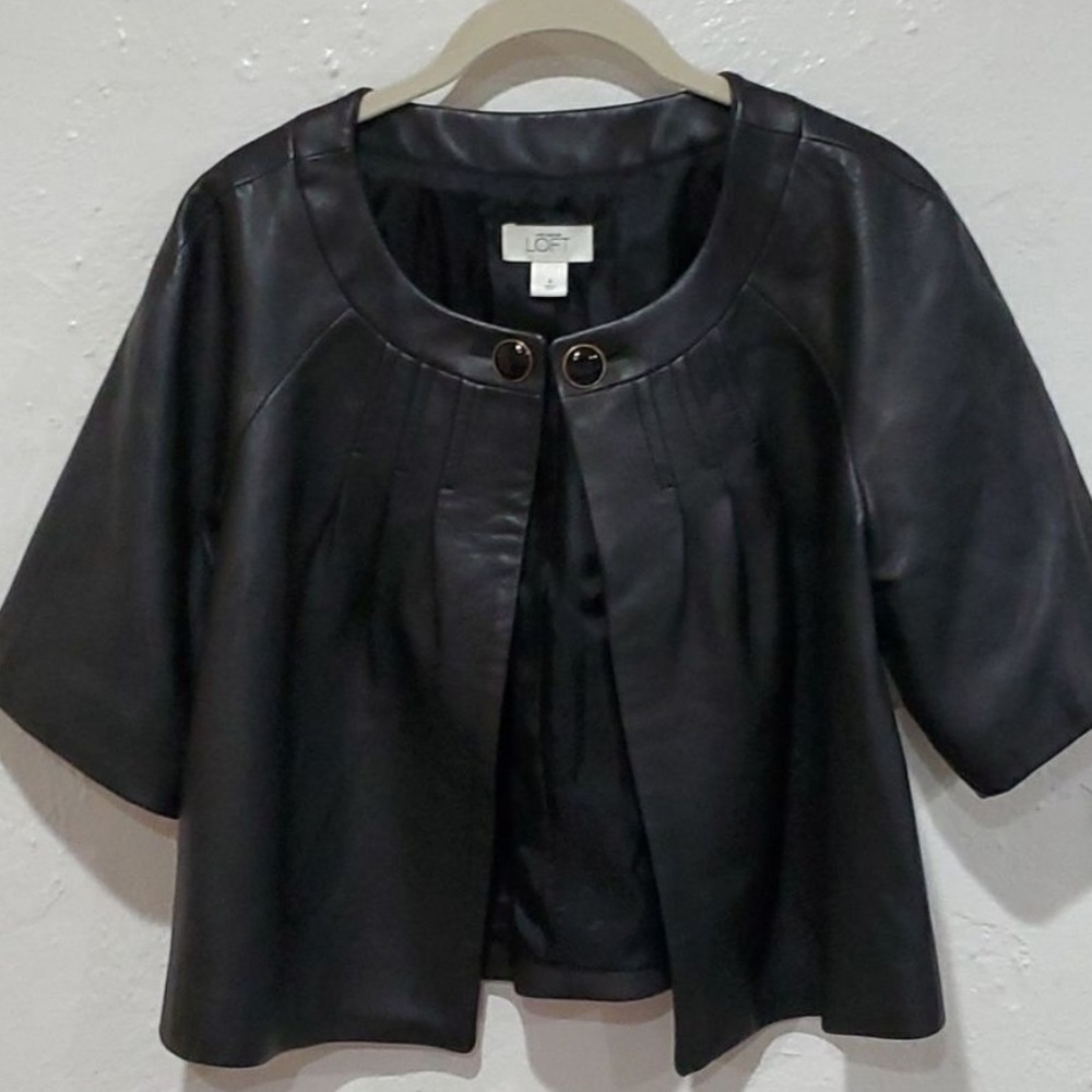 Ann Taylor LOFT black leather jacket
